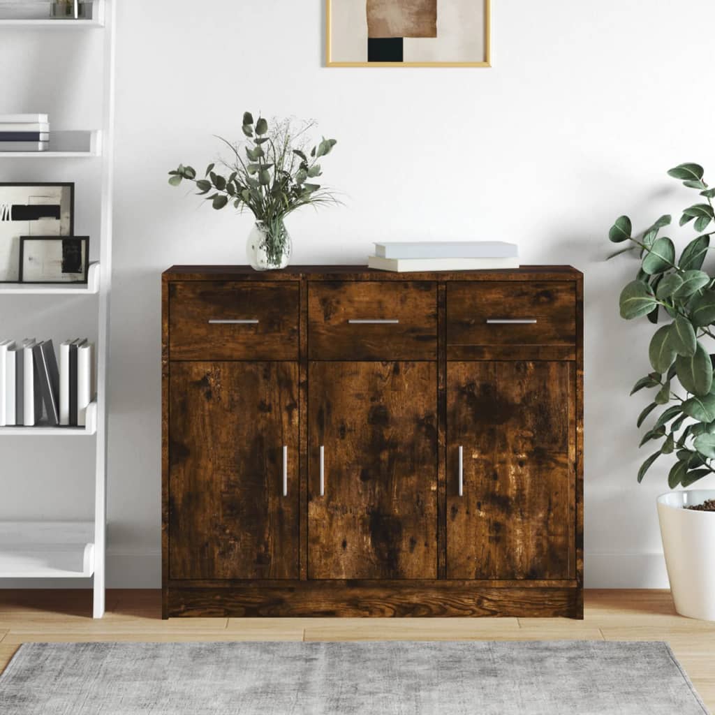 Buffet chêne fumé 91x28x75 cm bois d'ingénierie - XIOS