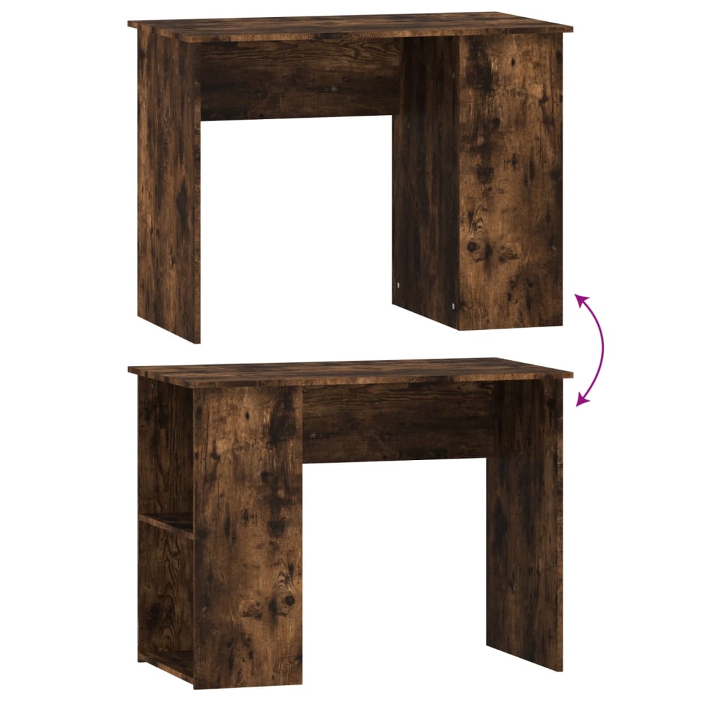 Bureau chêne fumé 100x55x75 cm bois d'ingénierie Bureaux vidaXL   