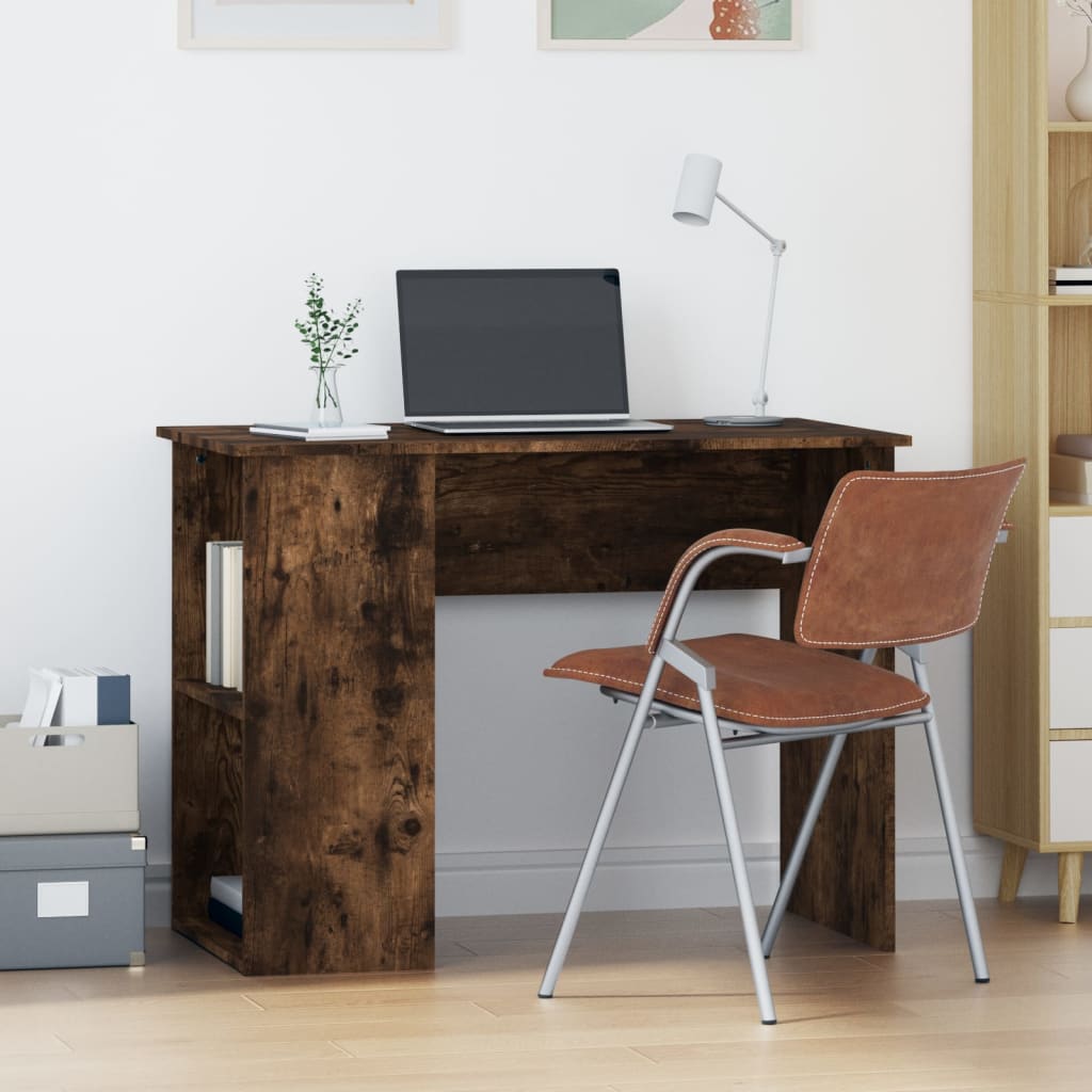 Bureau chêne fumé 100x55x75 cm bois d'ingénierie Bureaux vidaXL   