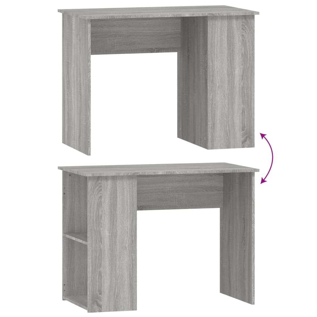 Bureau sonoma gris 100x55x75 cm bois d'ingénierie Bureaux vidaXL   