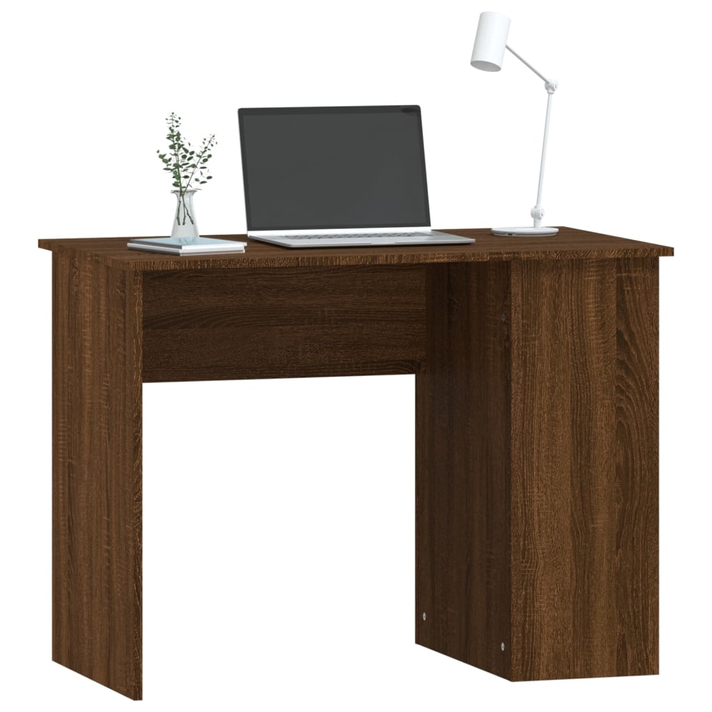 Bureau chêne marron 100x55x75 cm bois d'ingénierie Bureaux vidaXL   