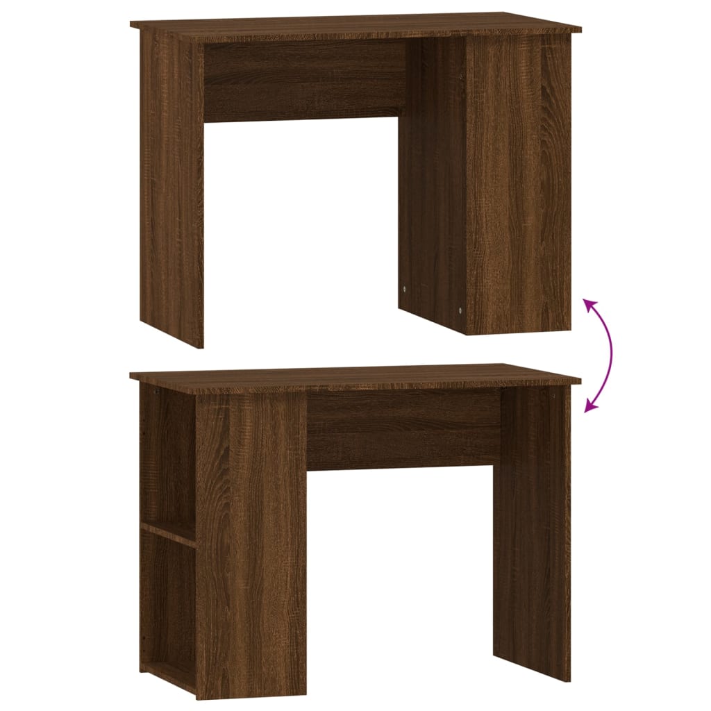 Bureau chêne marron 100x55x75 cm bois d'ingénierie Bureaux vidaXL   