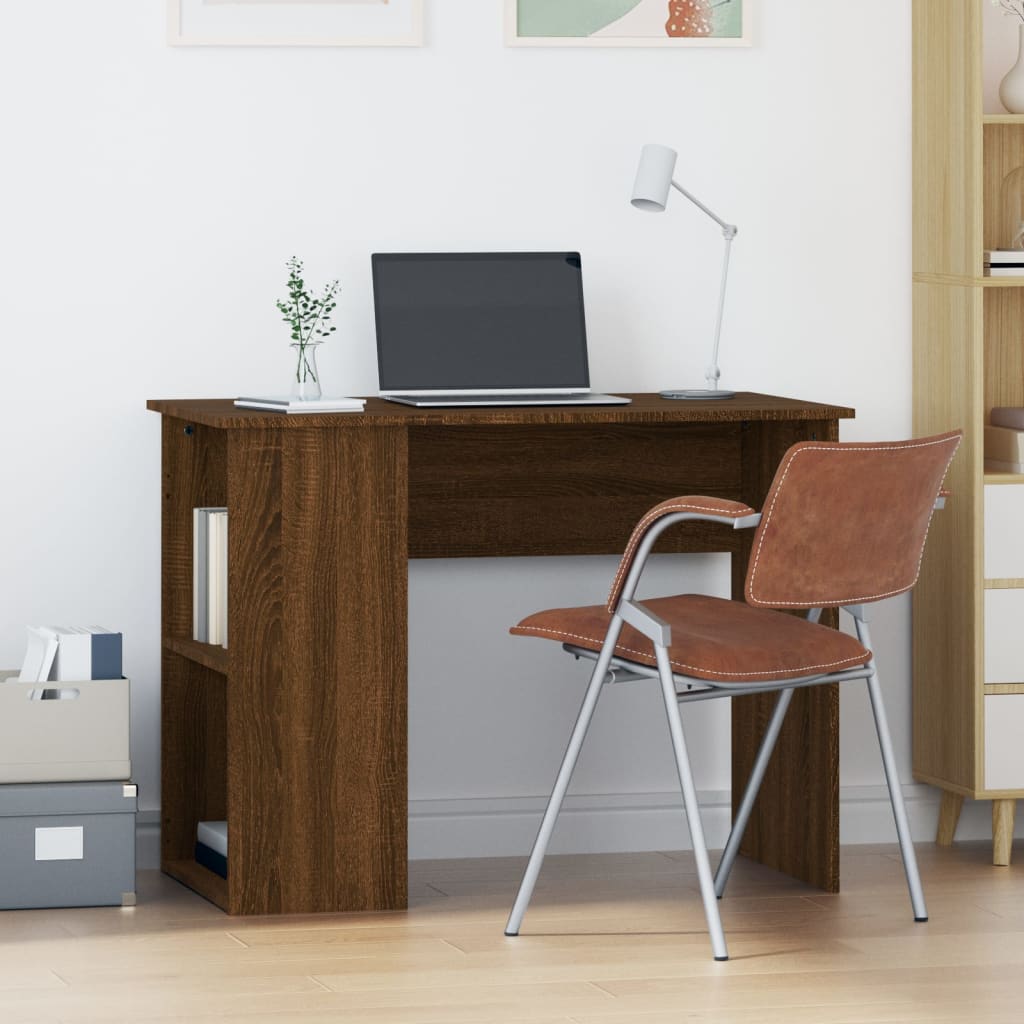 Bureau chêne marron 100x55x75 cm bois d'ingénierie Bureaux vidaXL   