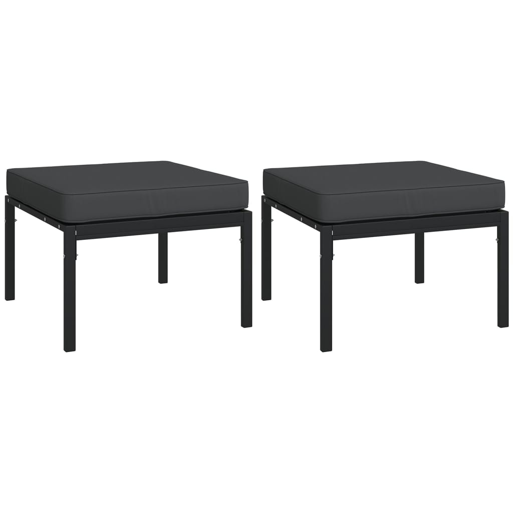 Salon de jardin 5 pcs avec coussins gris acier
