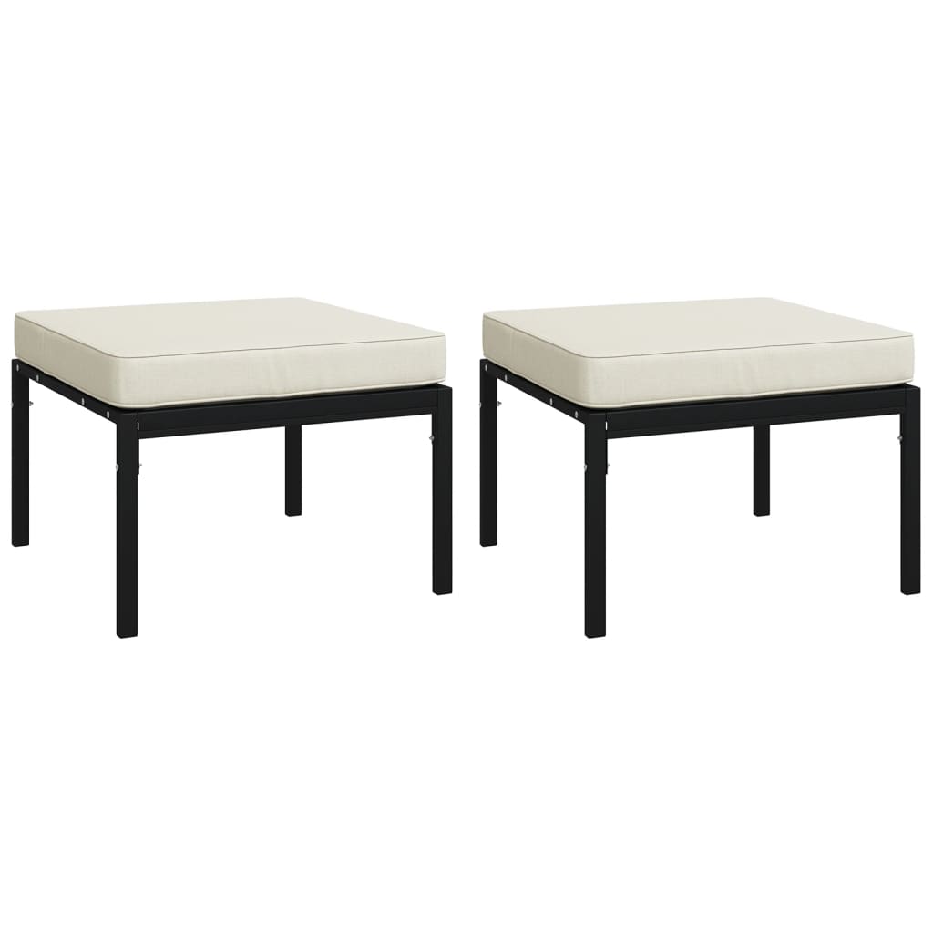 Salon de jardin 6 pcs avec coussins sable acier
