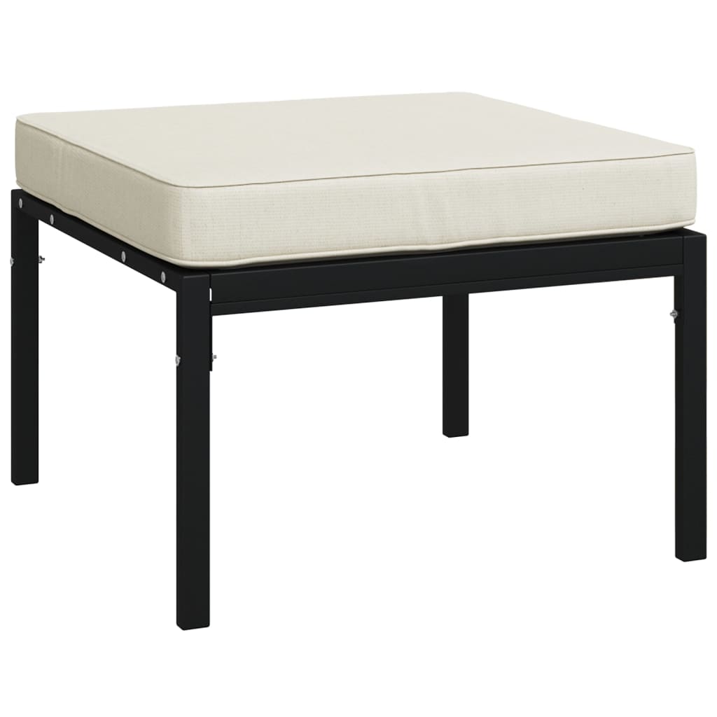 Salon de jardin 6 pcs avec coussins sable acier
