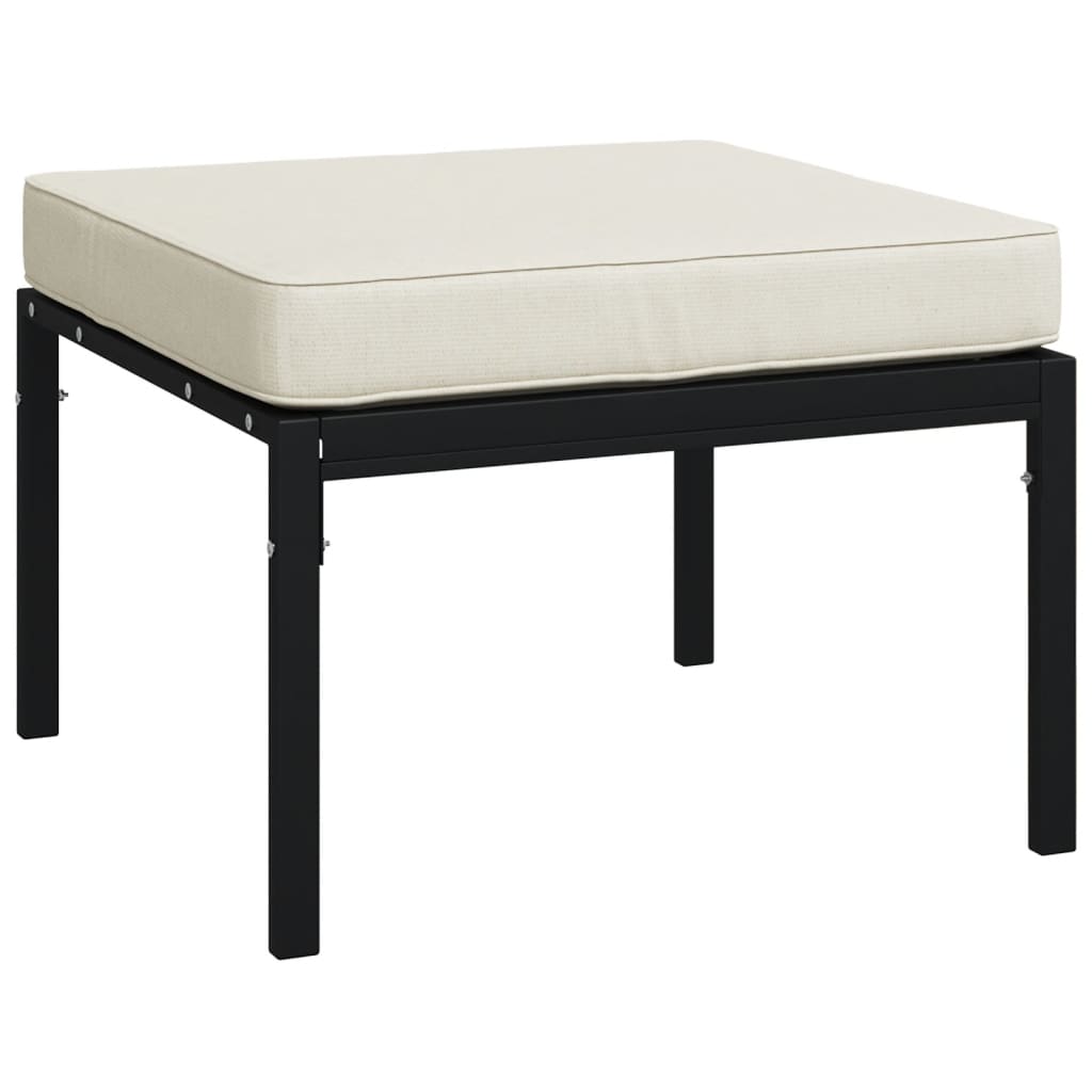 Salon de jardin 5 pcs avec coussins sable acier