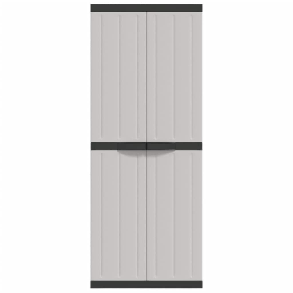 Armoire de rangement d'extérieur gris et noir 65x37x165 cm PP