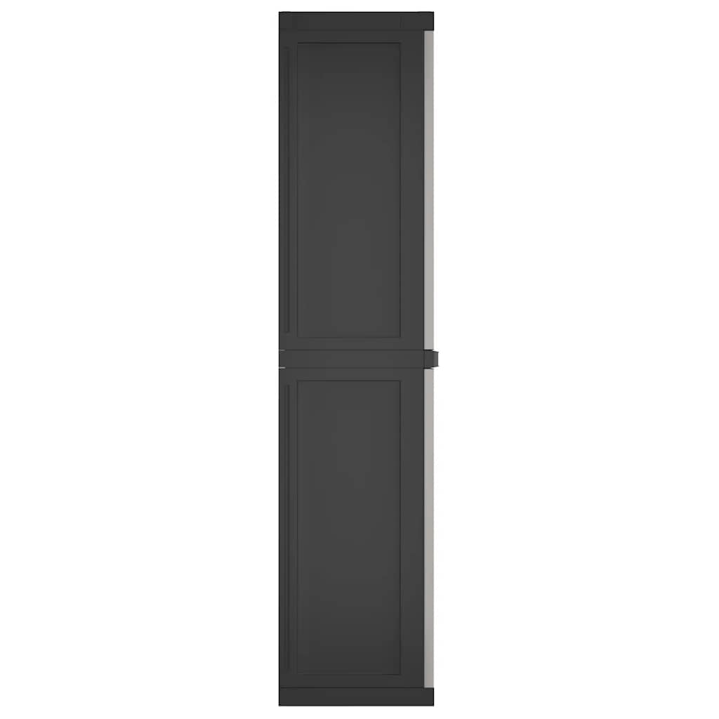 Armoire de rangement d'extérieur gris et noir 65x37x165 cm PP
