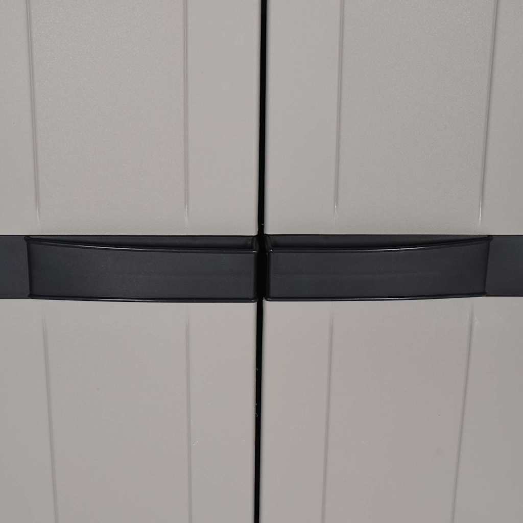 Armoire de rangement d'extérieur gris et noir 65x37x165 cm PP