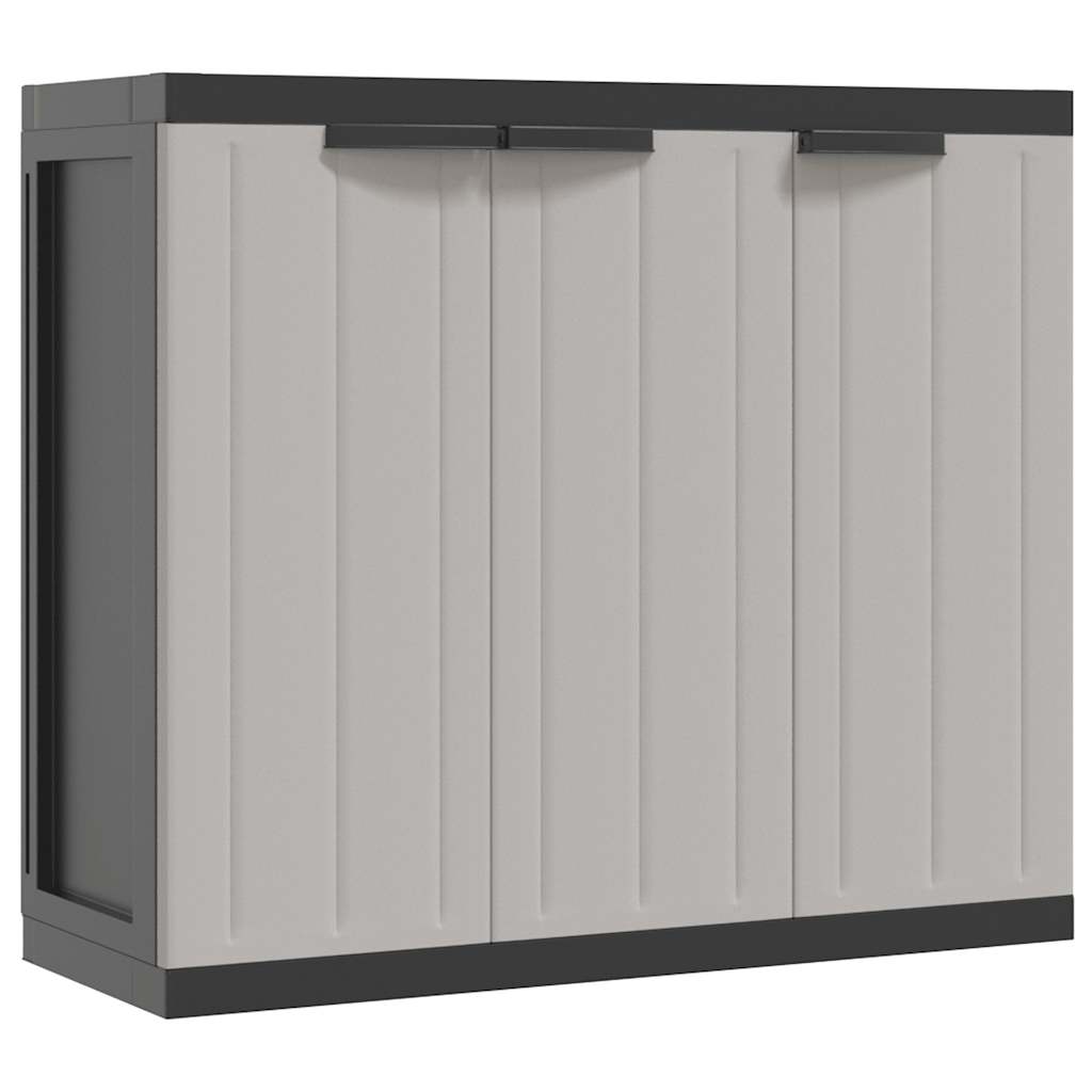 Armoire de rangement d'extérieur gris et noir 97x37x85 cm PP