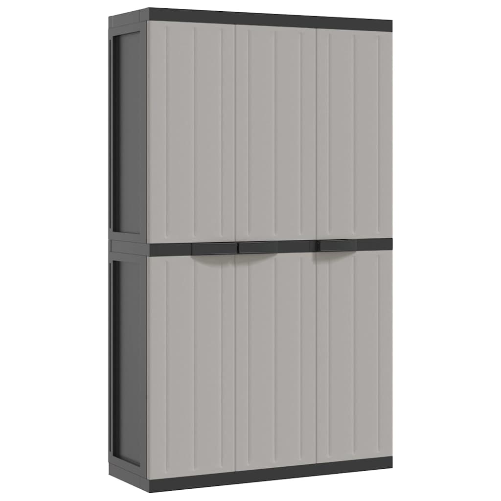 Armoire de rangement d'extérieur gris et noir 97x37x165 cm PP - XIOS