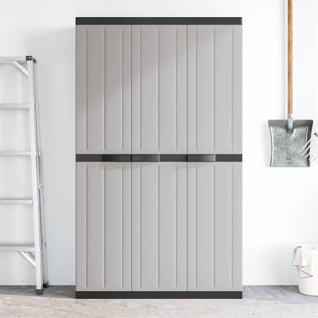Armoire de rangement d'extérieur gris et noir 97x37x165 cm PP - XIOS