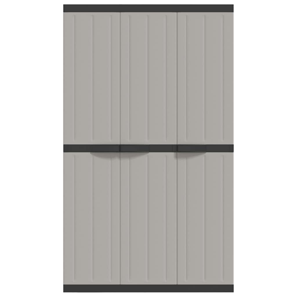Armoire de rangement d'extérieur gris et noir 97x37x165 cm PP - XIOS