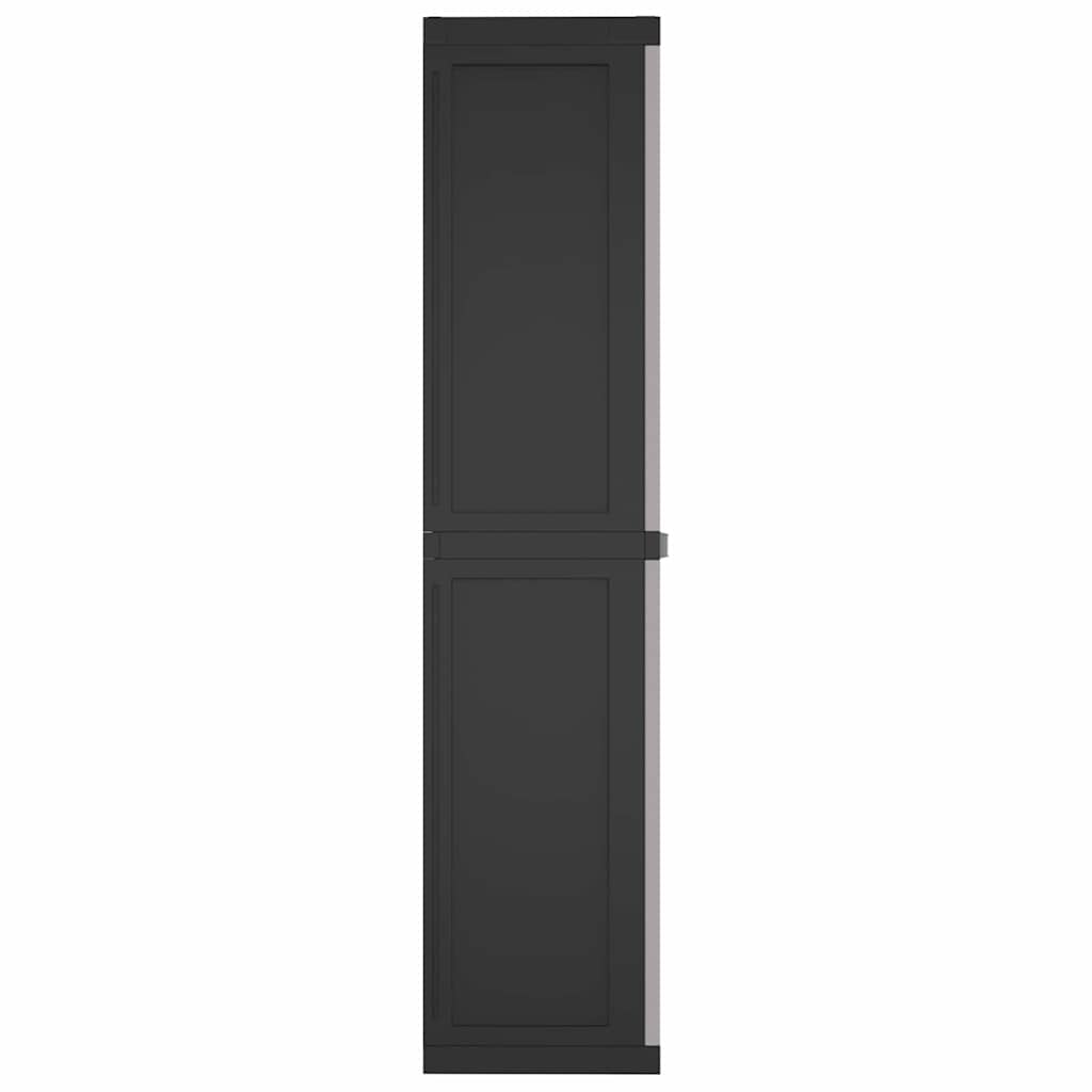 Armoire de rangement d'extérieur gris et noir 97x37x165 cm PP - XIOS
