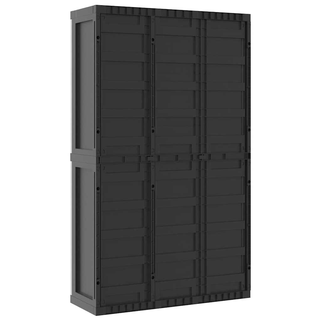 Armoire de rangement d'extérieur gris et noir 97x37x165 cm PP - XIOS