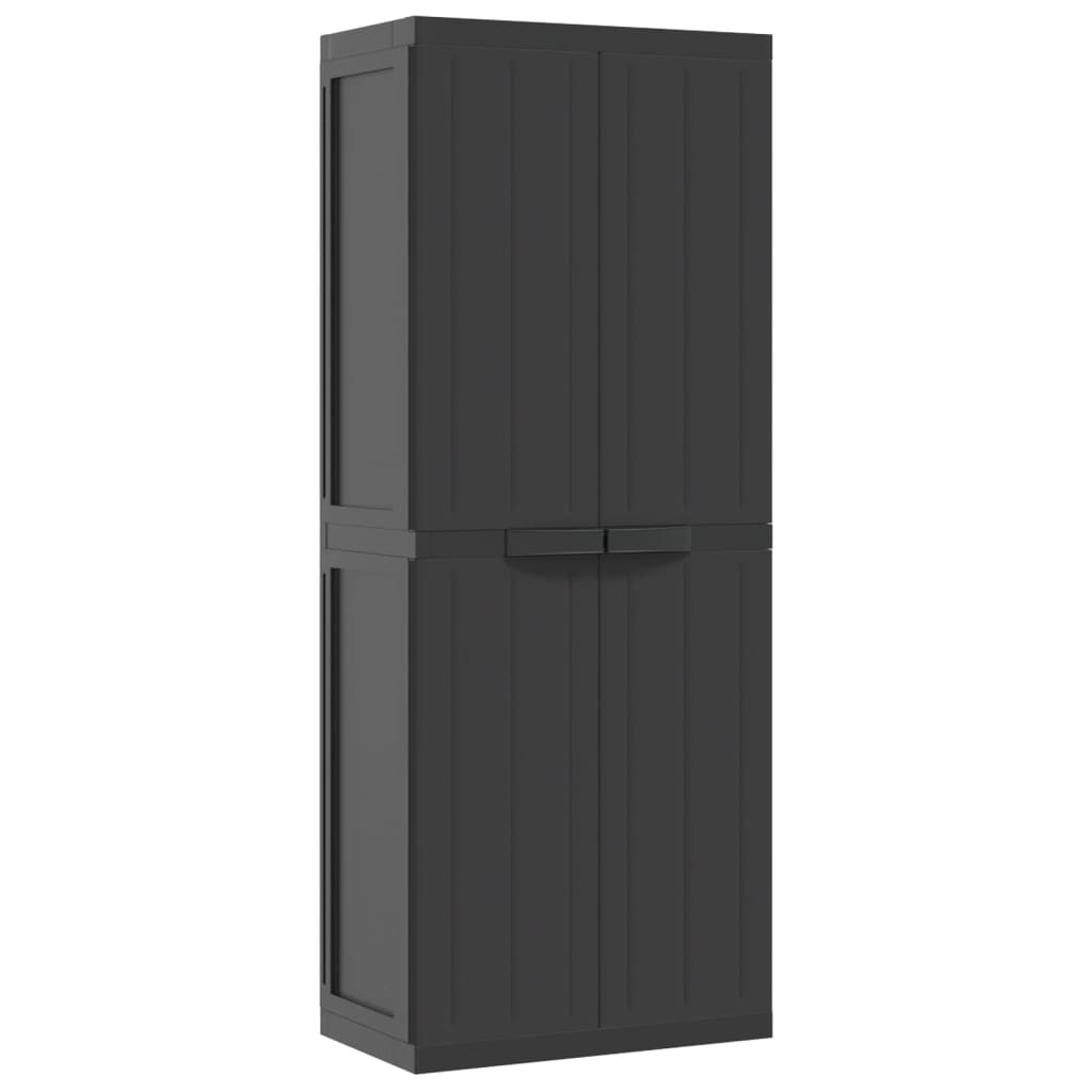 Armoire de rangement d'extérieur noir 65x37x165 cm PP Casiers & armoires de rangement vidaXL