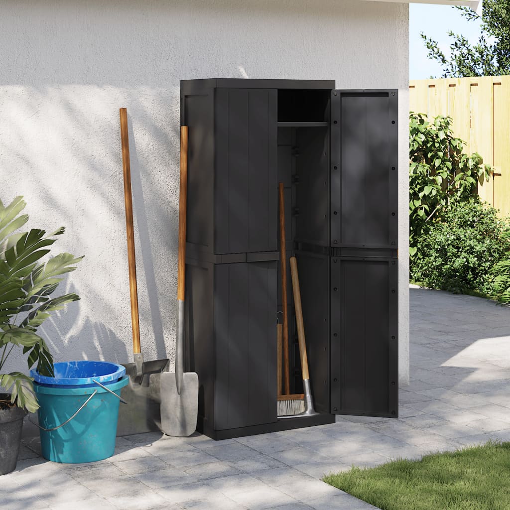 Armoire de rangement d'extérieur noir 65x37x165 cm PP Casiers & armoires de rangement vidaXL