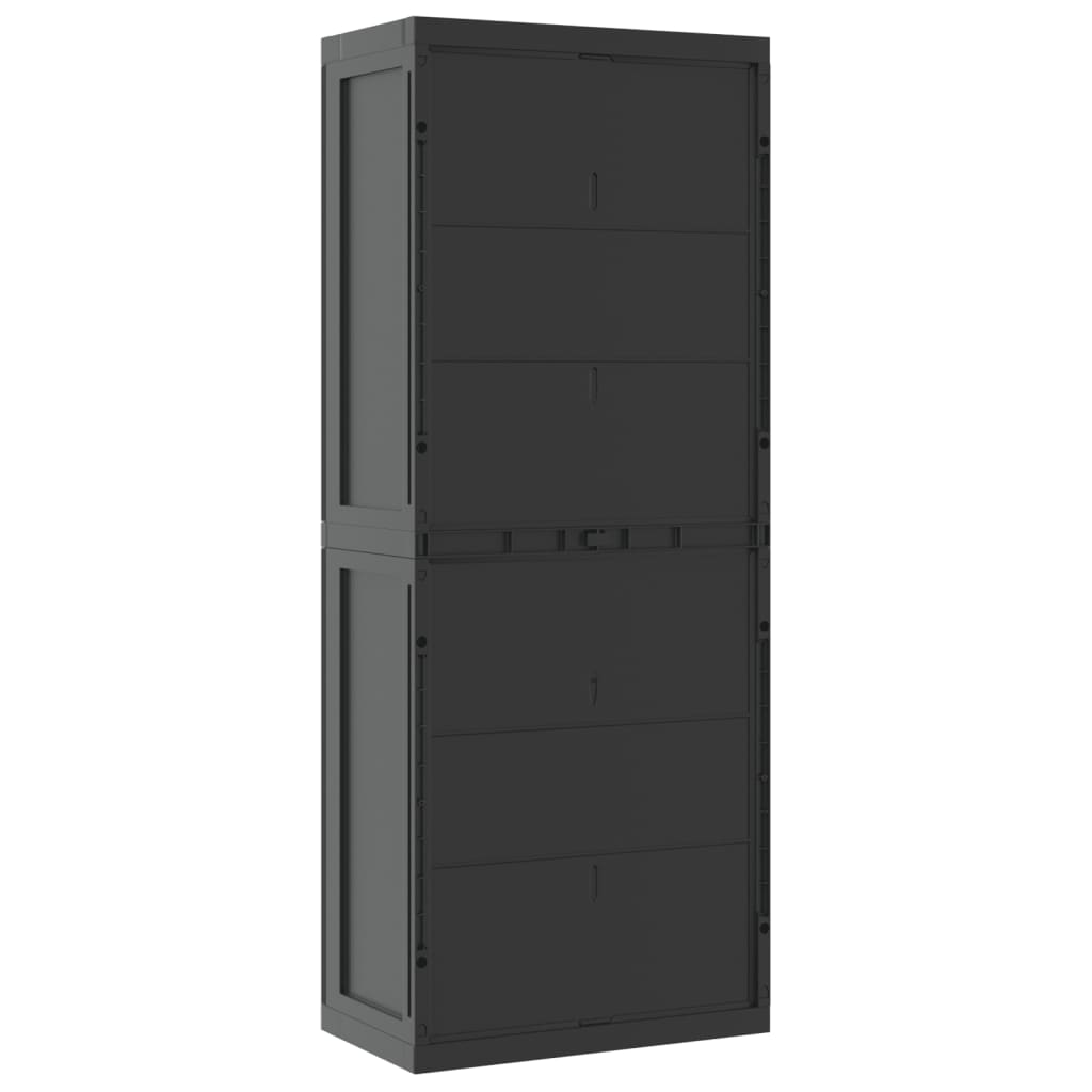 Armoire de rangement d'extérieur noir 65x37x165 cm PP Casiers & armoires de rangement vidaXL