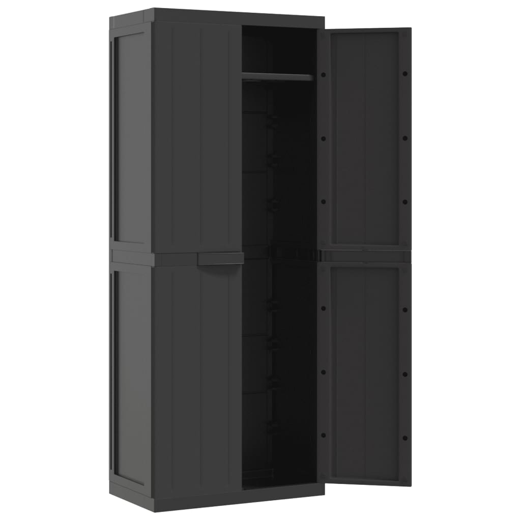 Armoire de rangement d'extérieur noir 65x37x165 cm PP Casiers & armoires de rangement vidaXL