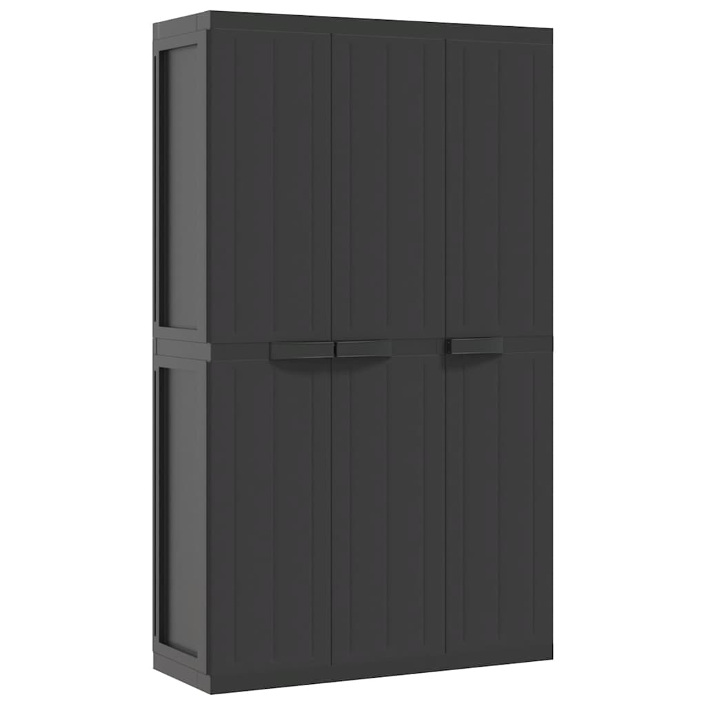Armoire de rangement d'extérieur noir 97x37x165 cm PP - XIOS