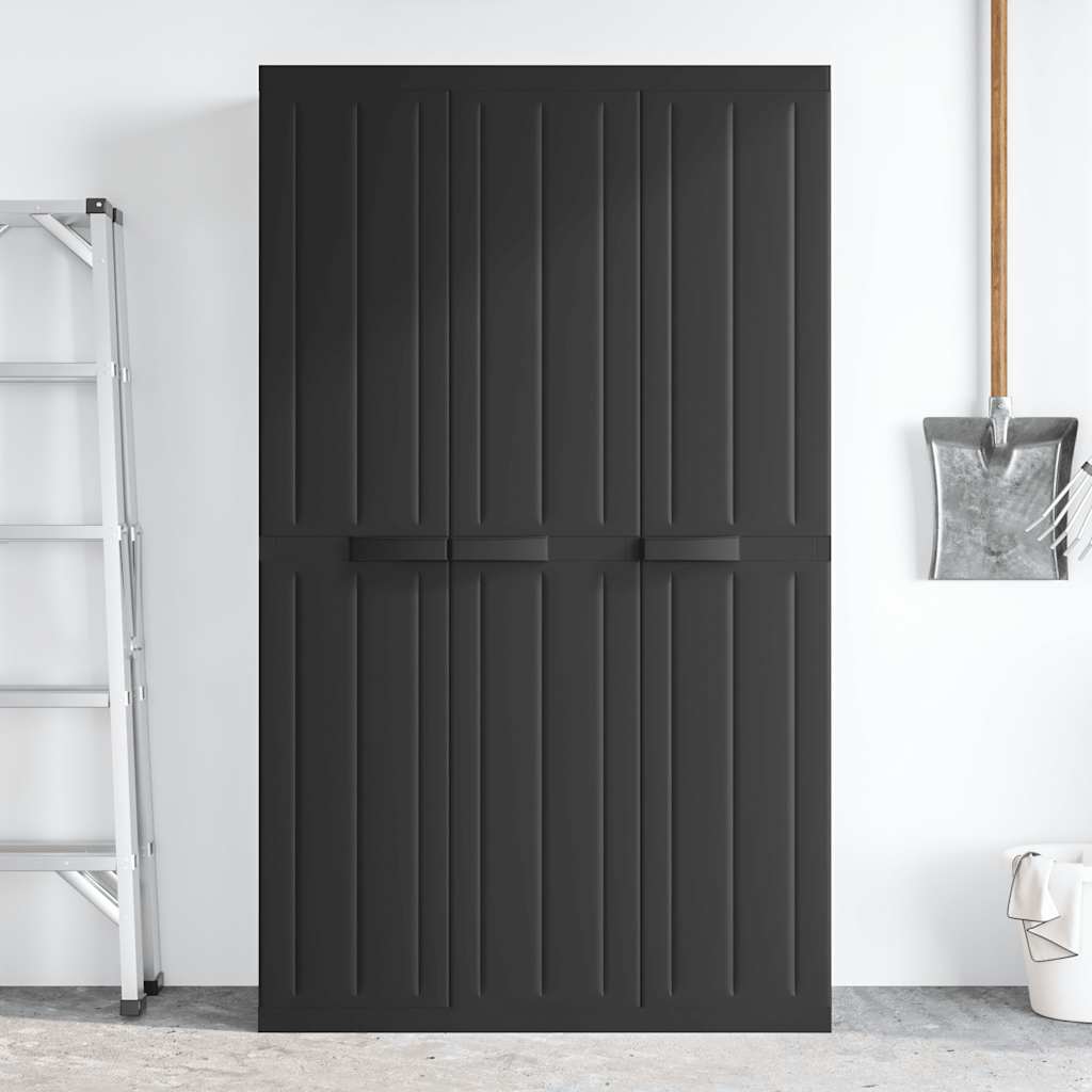 Armoire de rangement d'extérieur noir 97x37x165 cm PP - XIOS