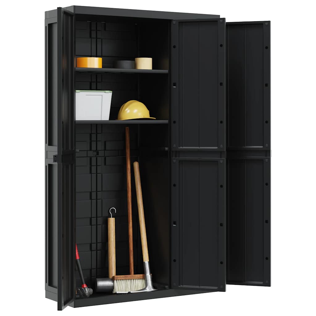 Armoire de rangement d'extérieur noir 97x37x165 cm PP - XIOS