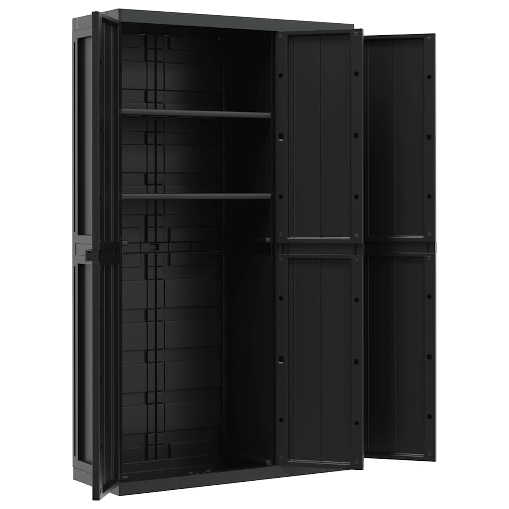 Armoire de rangement d'extérieur noir 97x37x165 cm PP - XIOS
