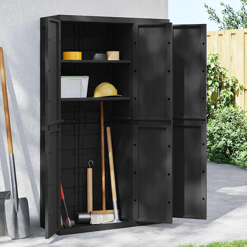 Armoire de rangement d'extérieur noir 97x37x165 cm PP - XIOS