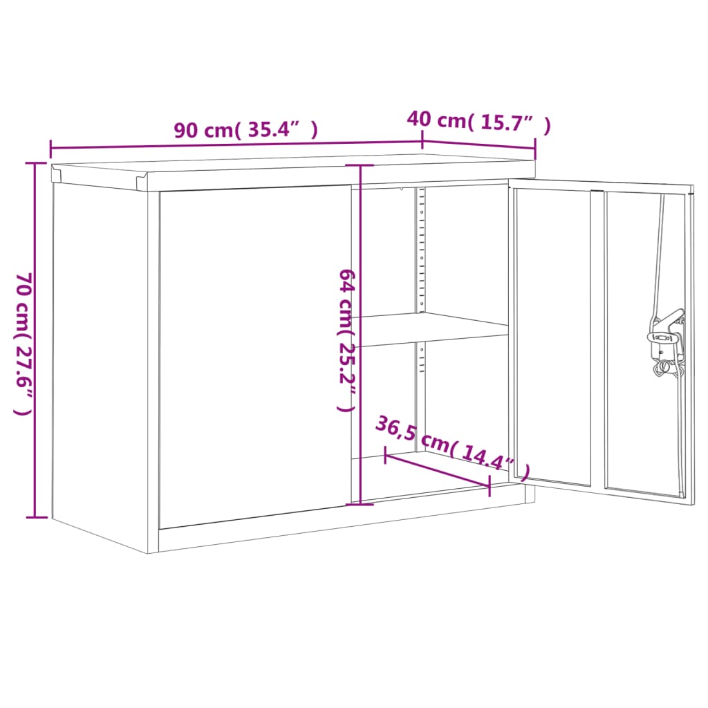 Classeur blanc 90x40x70 cm acier - XIOS