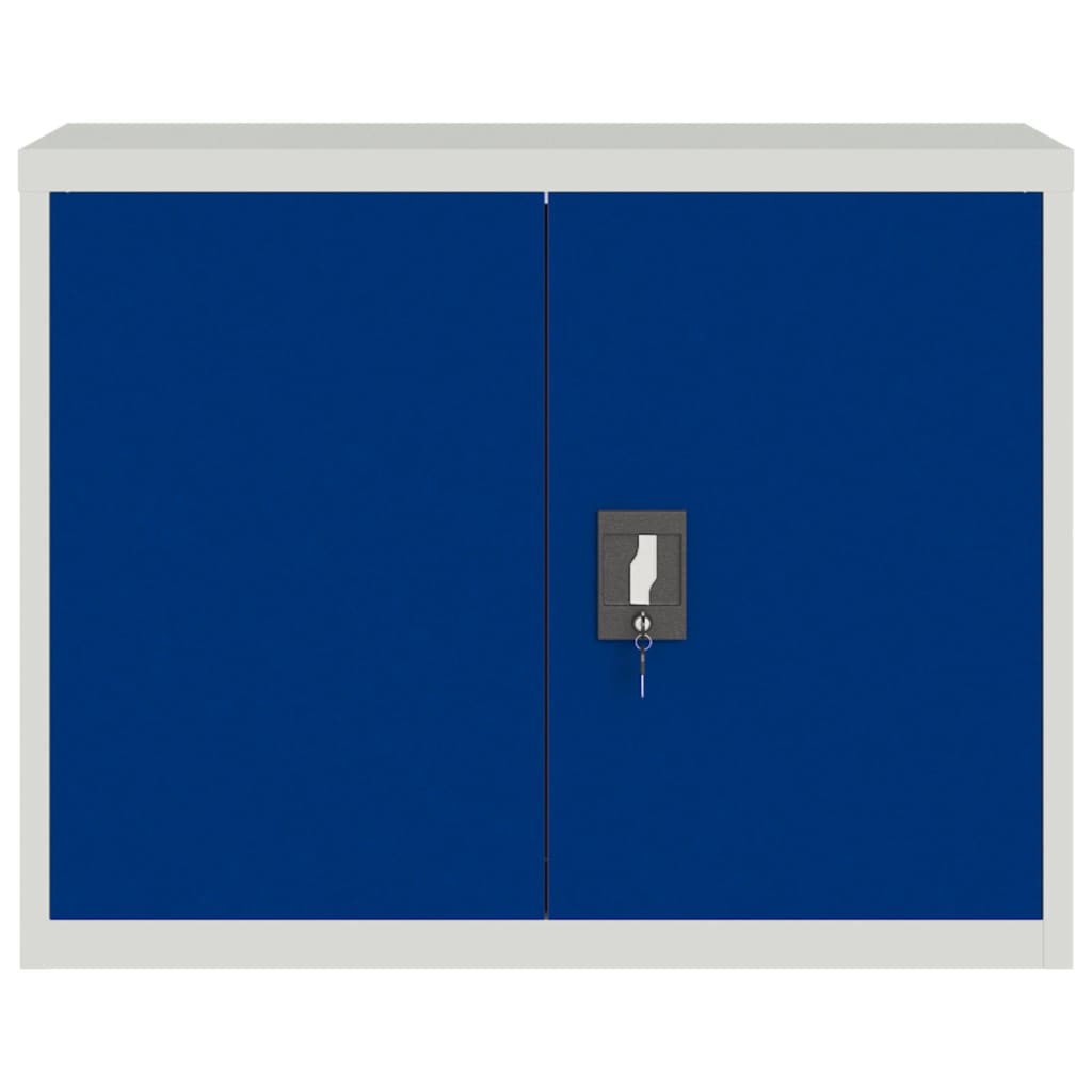 Classeur gris clair et bleu 90x40x70 cm acier