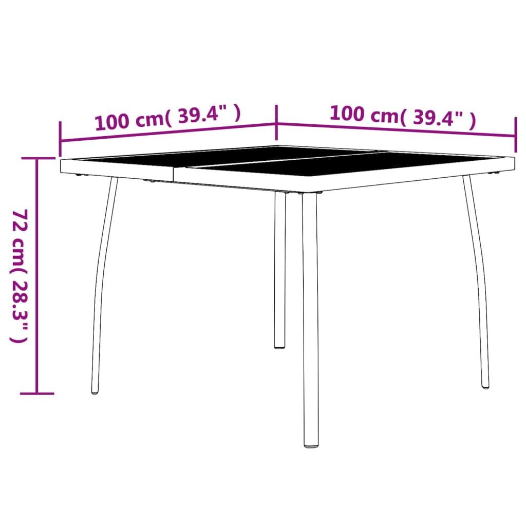 Ensemble à manger de jardin 5 pcs anthracite acier