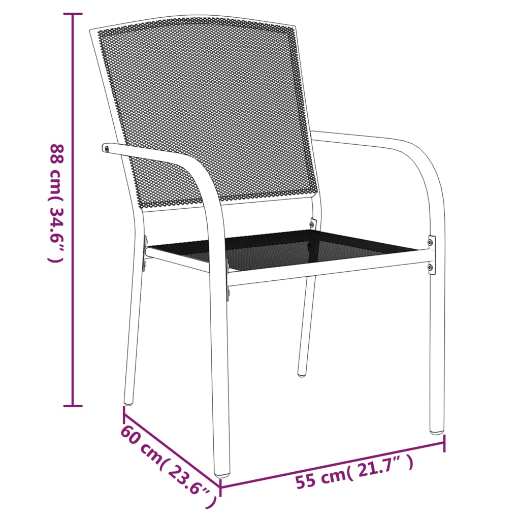 Ensemble à manger de jardin 5 pcs anthracite acier