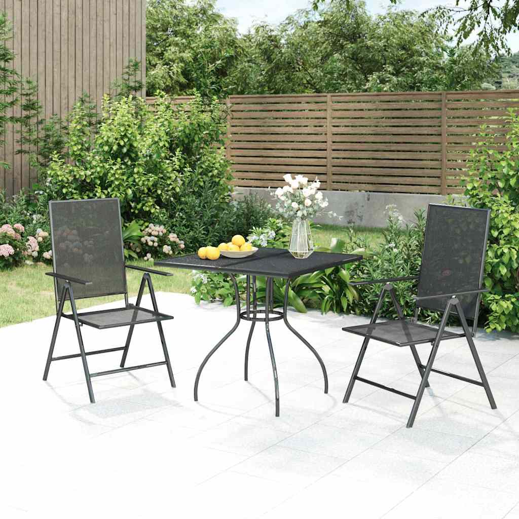 Ensemble à manger de jardin 3 pcs anthracite acier