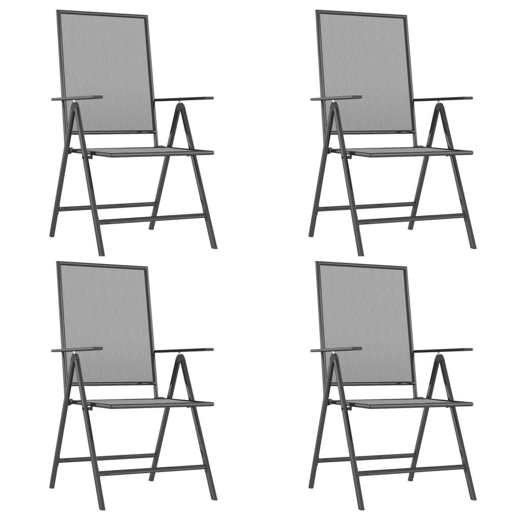 Ensemble à manger de jardin 5 pcs anthracite acier