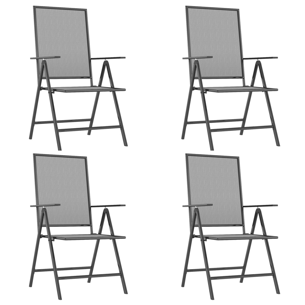 Ensemble à manger de jardin 5 pcs anthracite acier