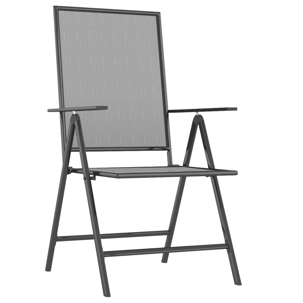 Ensemble à manger de jardin 7 pcs anthracite acier