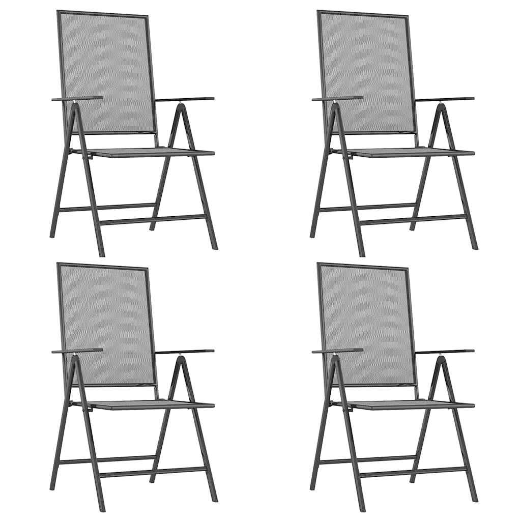 Ensemble à manger de jardin 5 pcs anthracite acier