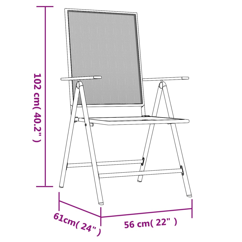 Ensemble à manger de jardin 7 pcs anthracite acier