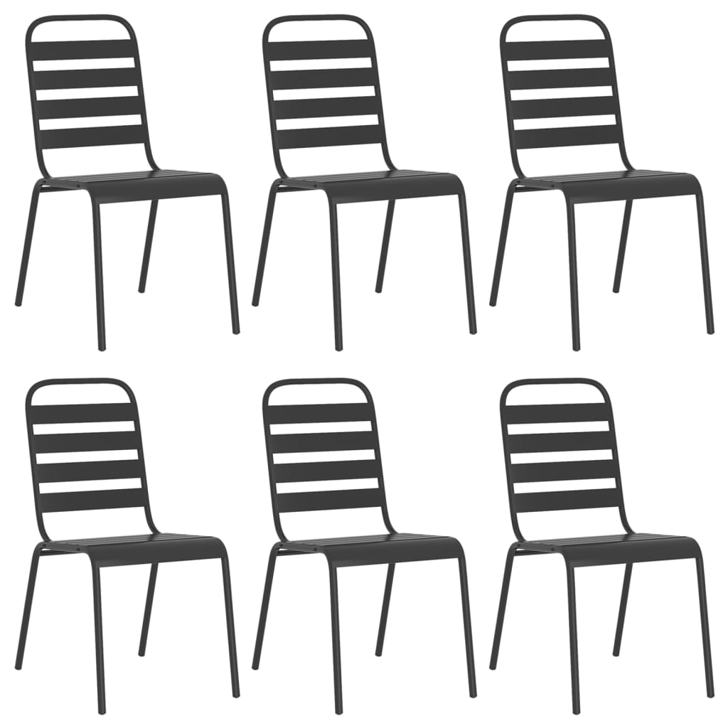 Ensemble à manger de jardin 7 pcs anthracite acier
