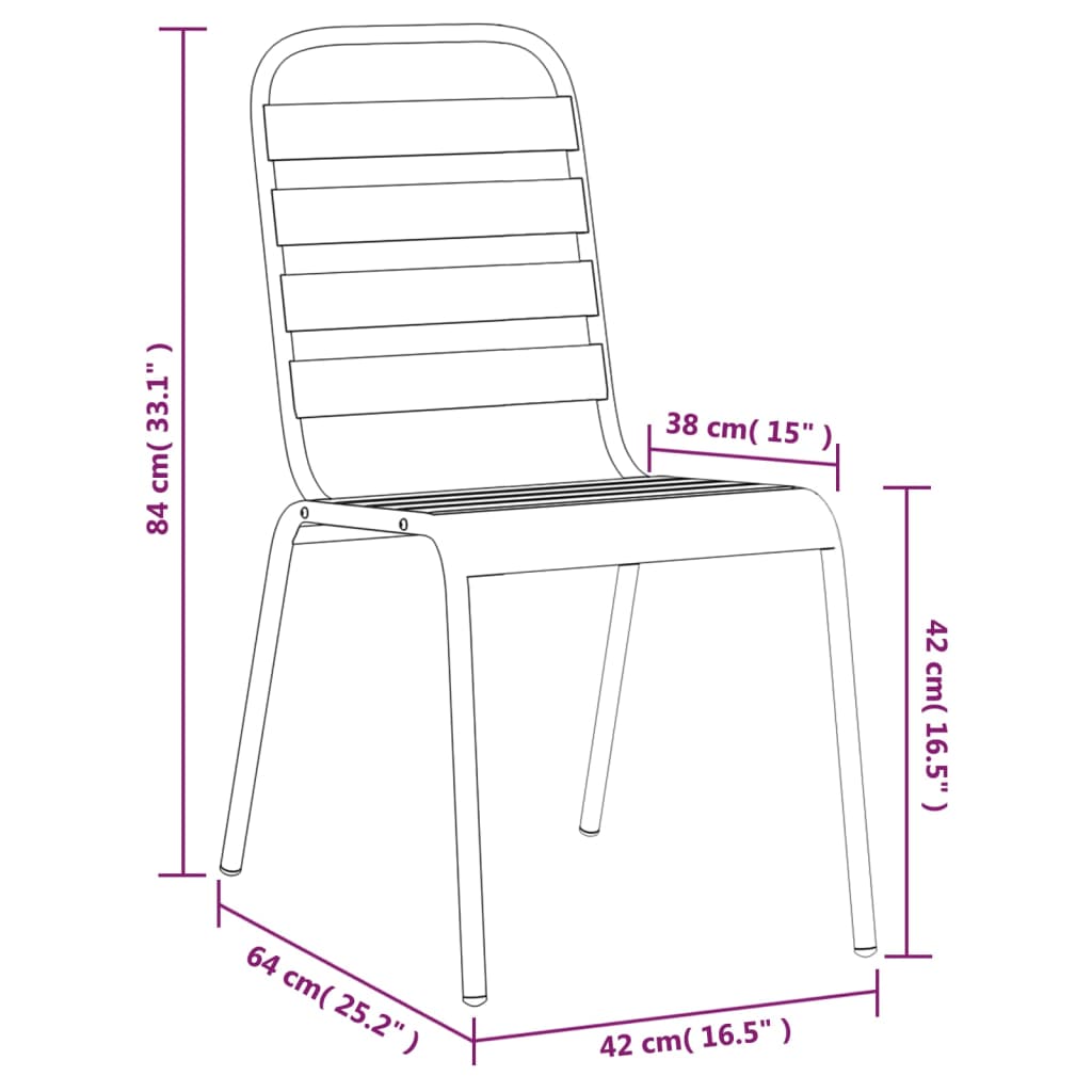 Ensemble à manger de jardin 9 pcs anthracite acier