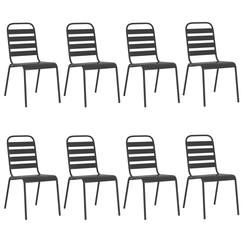 Ensemble à manger de jardin 9 pcs anthracite acier - XIOS
