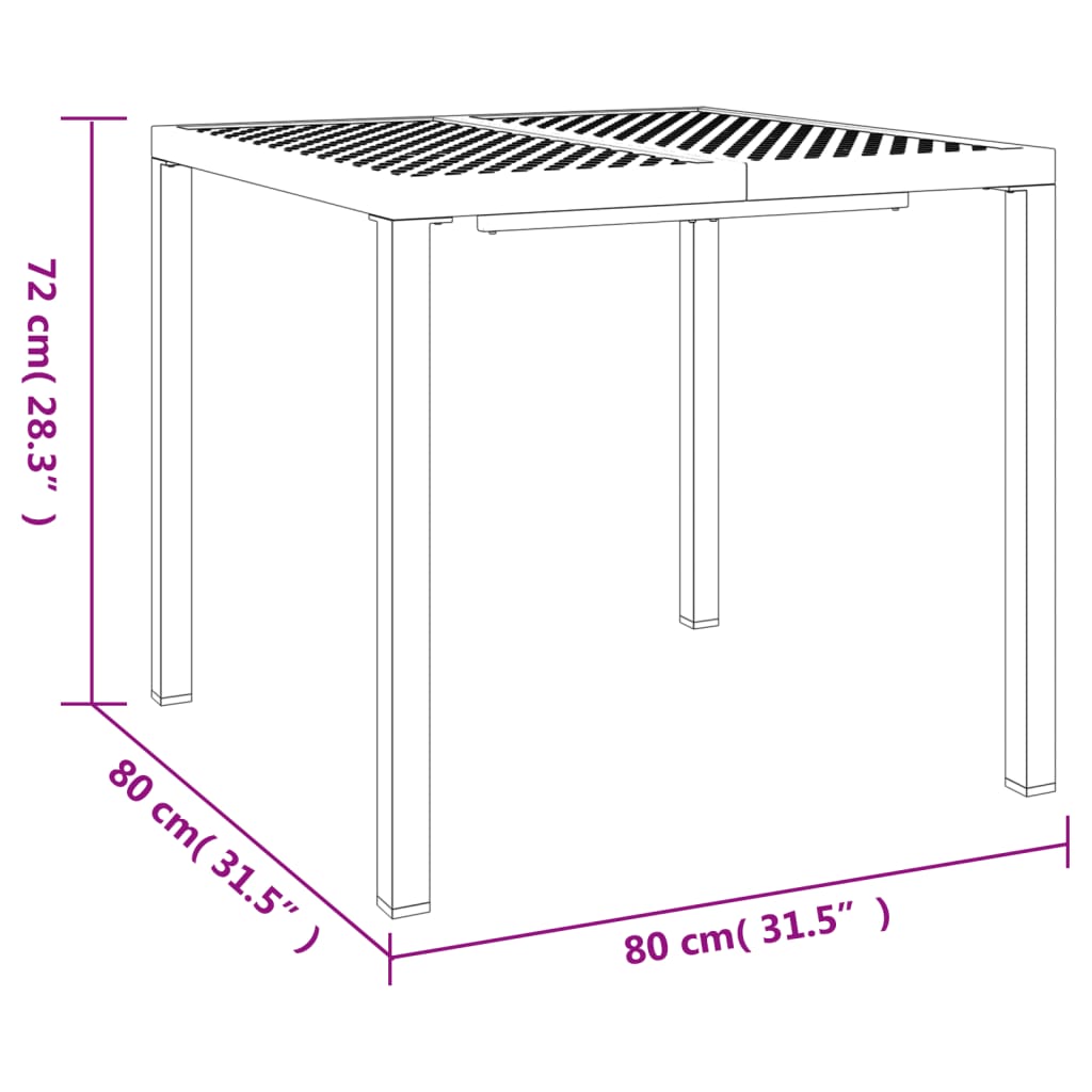 Ensemble à manger de jardin 3 pcs anthracite acier