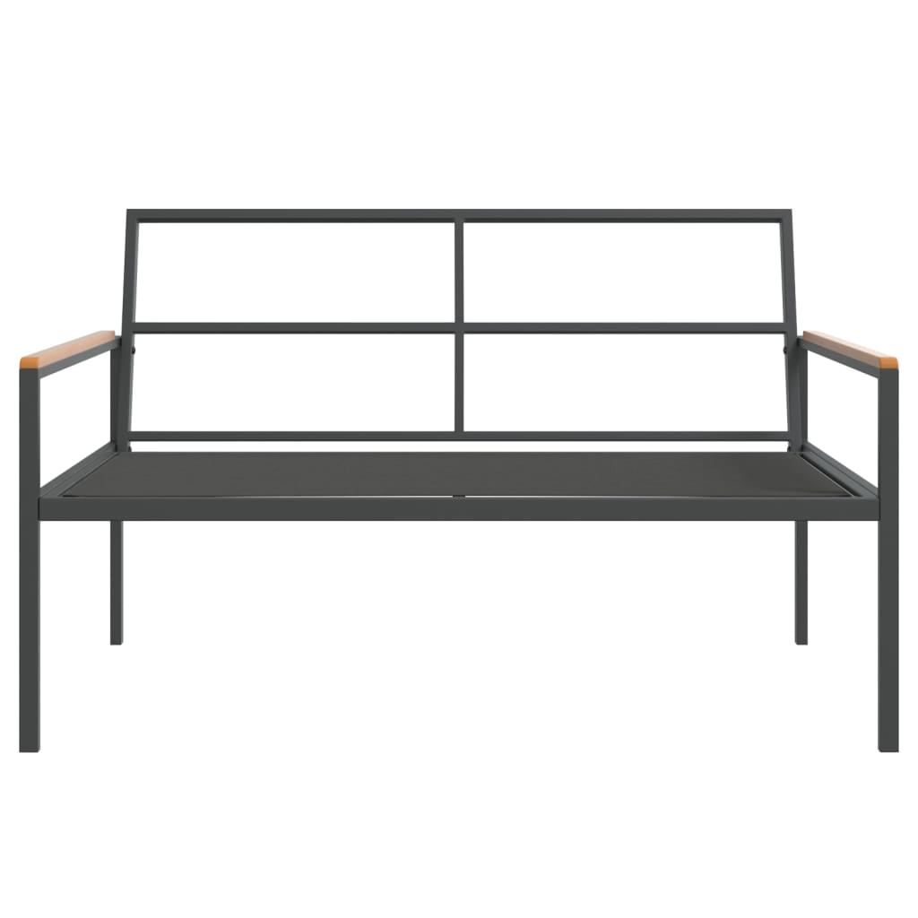Salon de jardin avec coussins 4 pcs anthracite acier