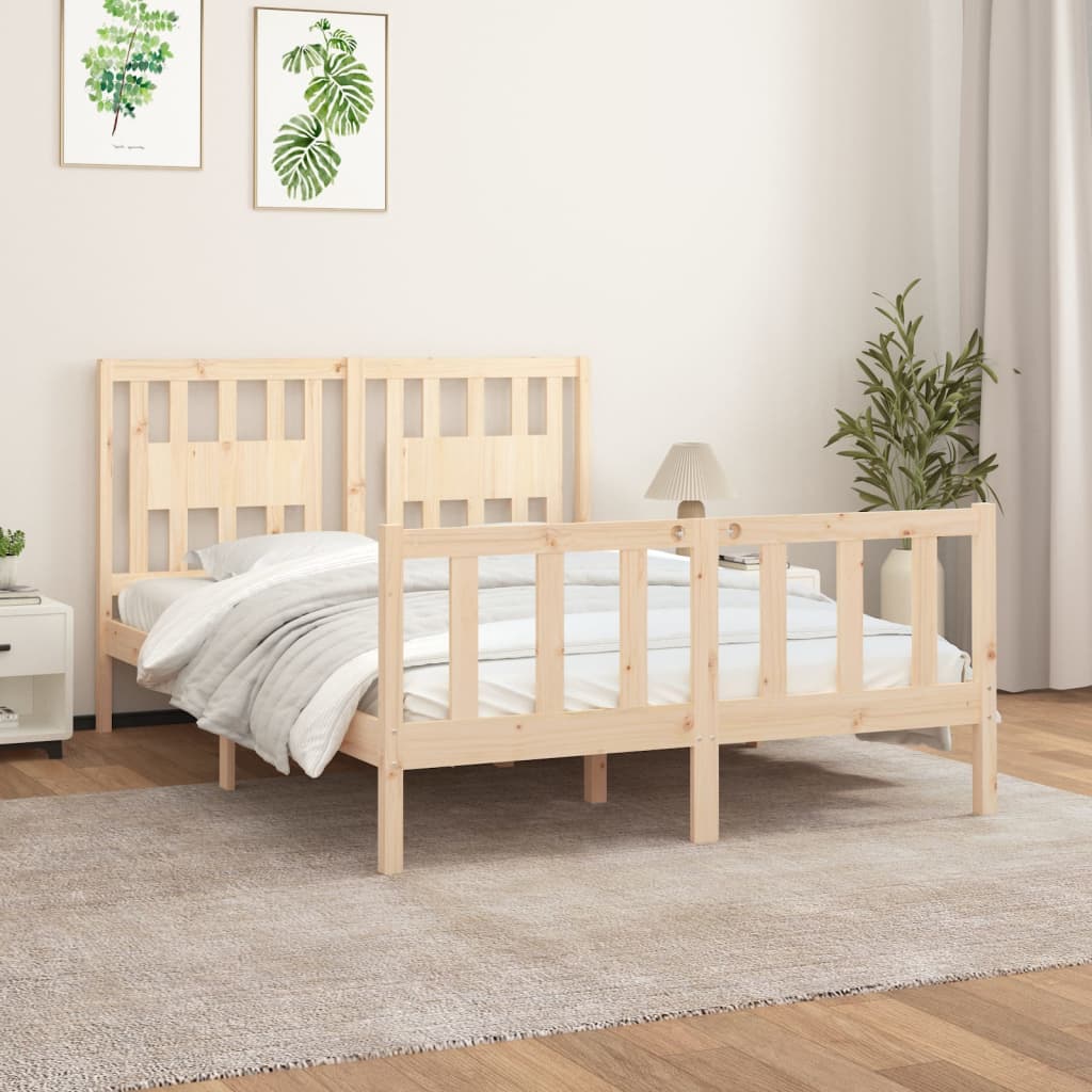 Cadre de lit sans matelas bois de pin massif 120x200 cm - XIOS