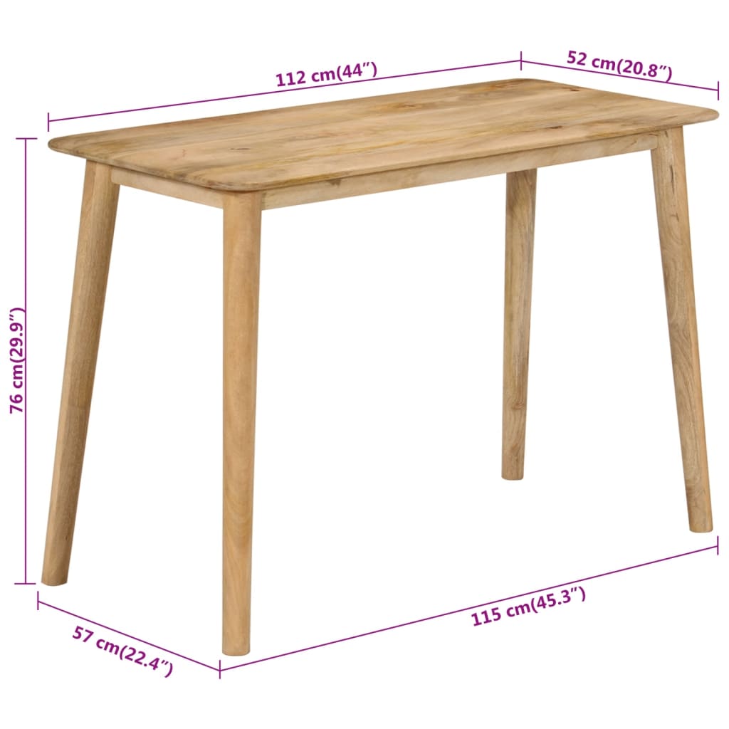 Table à dîner 112x52x76 cm bois de manguier massif - XIOS