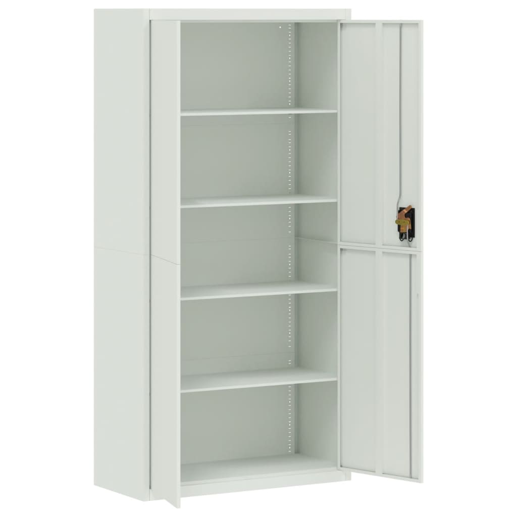 Classeur gris clair 90x40x220 cm acier