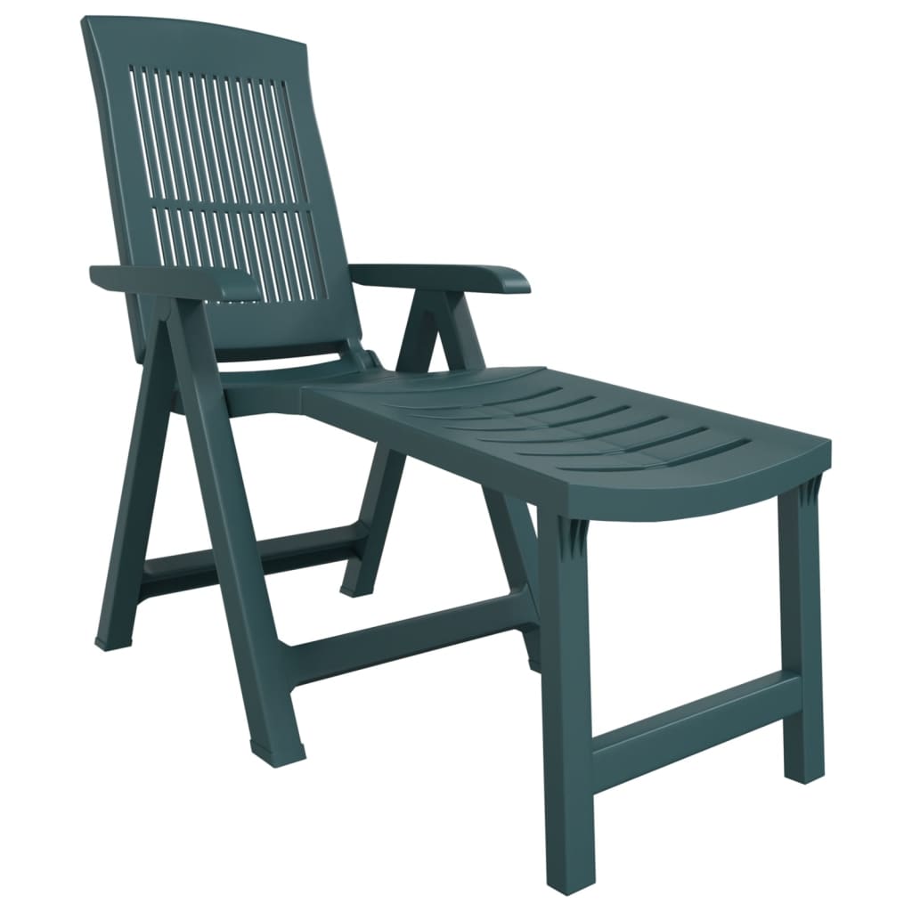 Chaise longue vert plastique Bains de soleil vidaXL