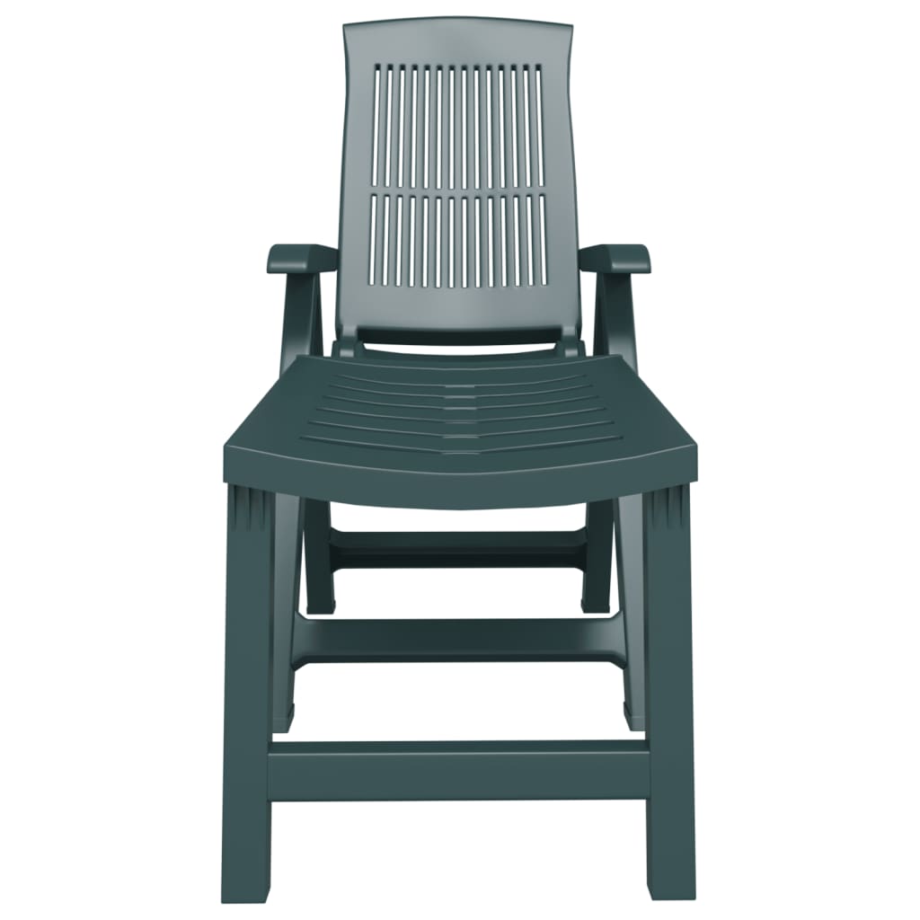 Chaise longue vert plastique Bains de soleil vidaXL