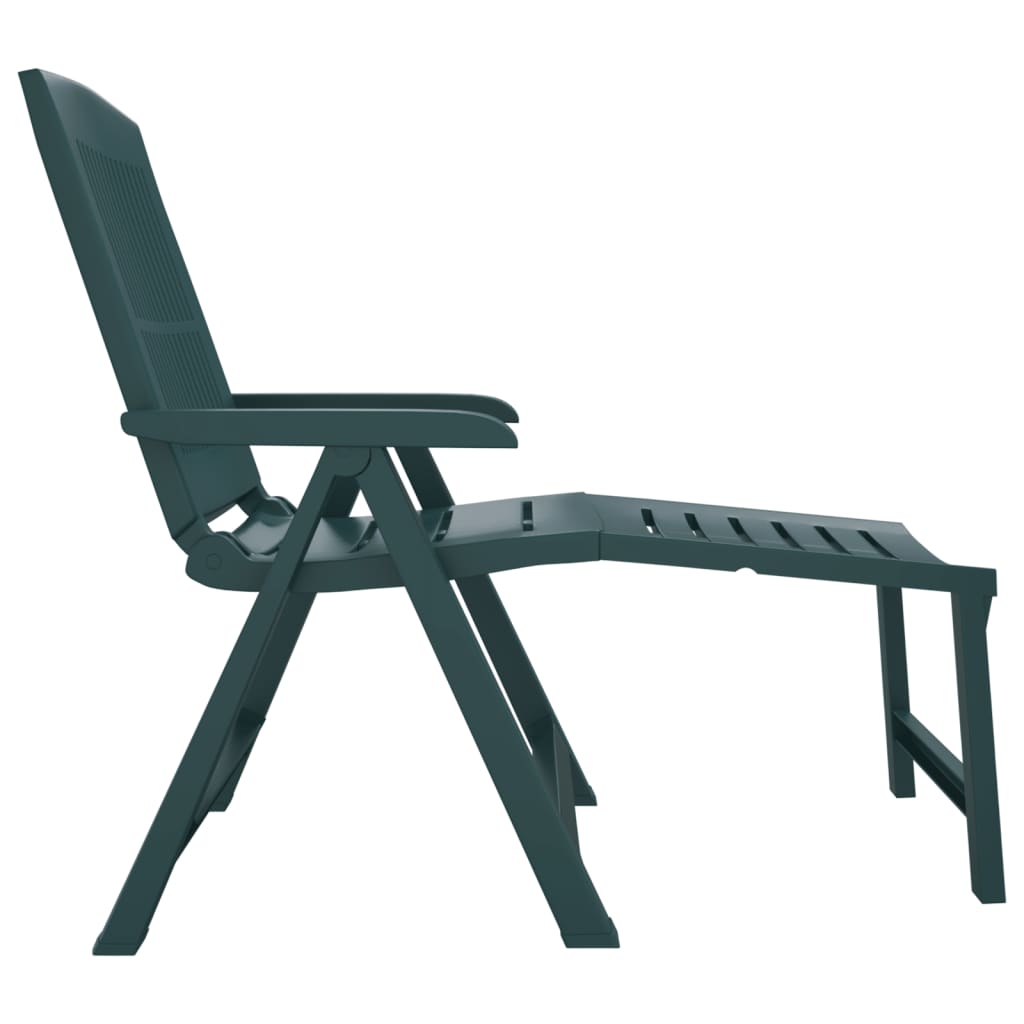 Chaise longue vert plastique Bains de soleil vidaXL